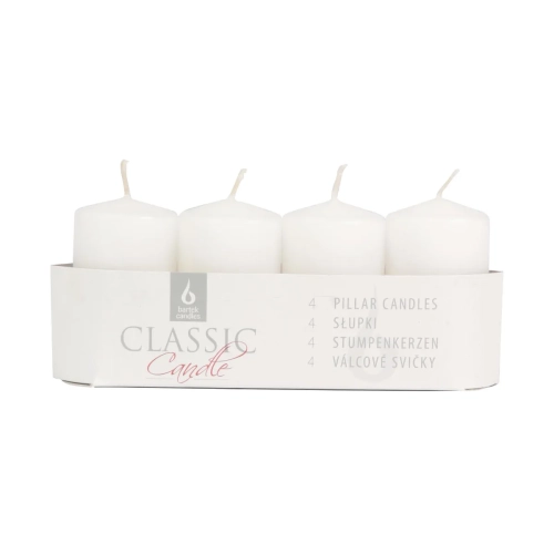 Świeca Adwentowa Słupek 4x7cm kpl. 4szt - Biały