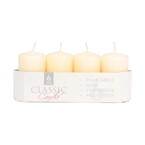 Świeca Adwentowa Słupek 4x7cm kpl. 4szt - Ekri