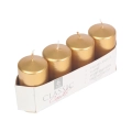 Świeca Adwentowa Słupek 4x7cm kpl. 4szt Metalik - Złoty
