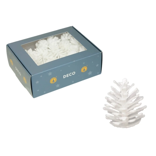 Szyszki Dekoracyjne z Brokatem EKO 3,5cm kpl. 45szt - Biały