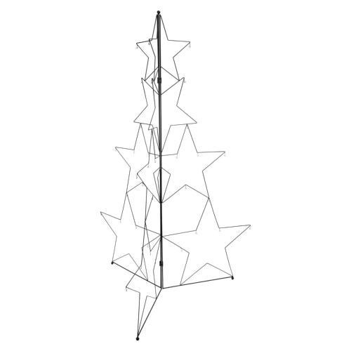 Choinka Metalowa Składana Czarna Gwiazdy 150cm