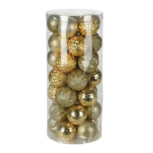 Bombki Choinkowe Złote w Tubie 6cm kpl. 35szt