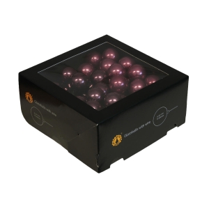 Bombki Szklane na Druciku 30mm Kartonik kpl. 72szt Błysk - Wrzos