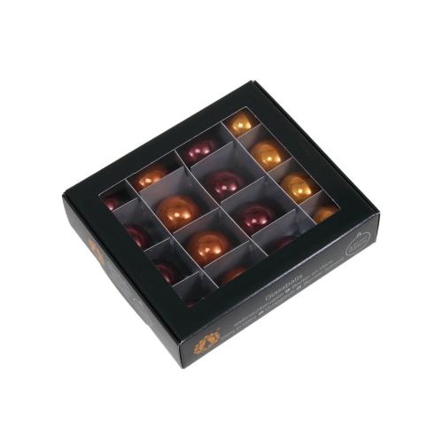 Bombki Szklane 30mm Kartonik kpl. 16szt Błysk - Karmel