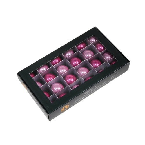 Bombki Szklane 25mm Kartonik kpl. 24szt Opal - Różowy
