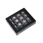 Bombki Szklane 30mm Kartonik kpl. 16szt Błysk/Mat - Szary