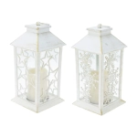 Lampion Świąteczny Biały 28cm - 2 wzory