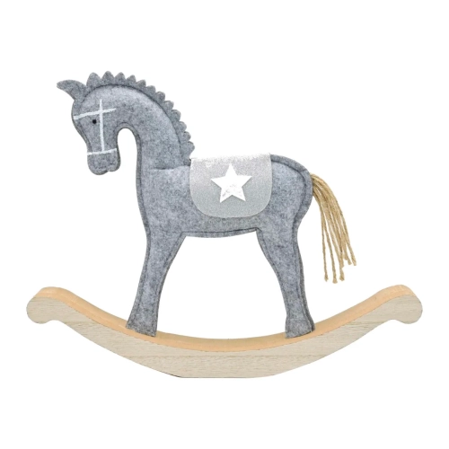 Konik z Filcu na Biegunach 28x36cm - Szary