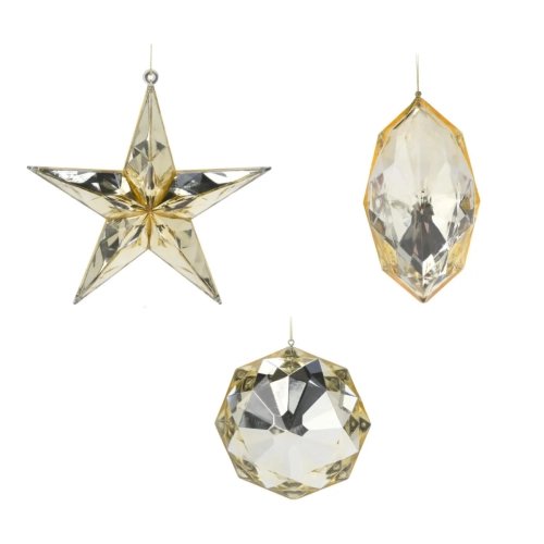 Dekoracyjna Zawieszka Diament Złoty 12cm - 3 wzory