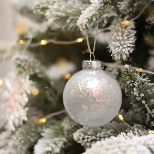 Bombka Choinkowa Perłowa z Brokatem 8cm