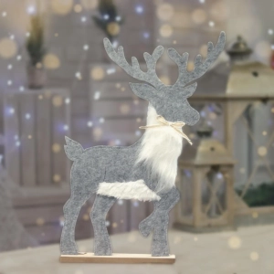 Świąteczny Renifer z Filcu 48cm - Szary