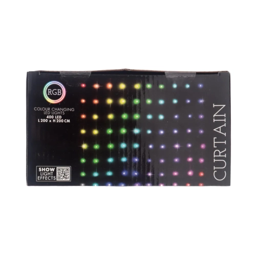 Kurtyna Świetlna LED RGB 400 Diod Timer 200x200cm