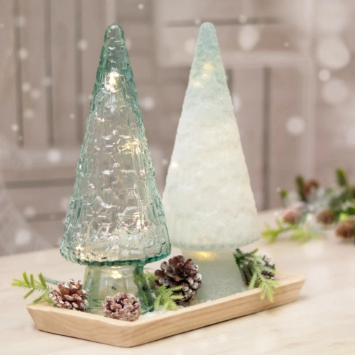 Choinka Szklana Zielona 34cm - 2 wzory