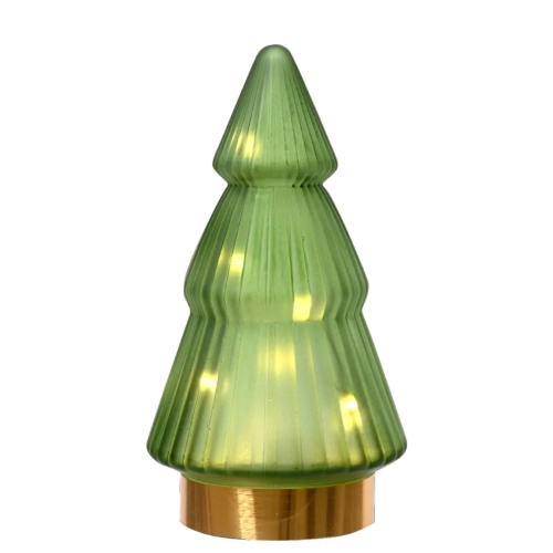 Choinka Szklana LED 19cm Matowa - Zielony