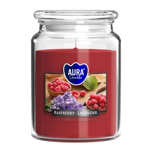 Świeca Zapachowa w Słoiku Duża 500g - Malina/Lawenda