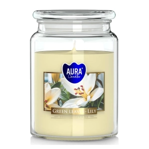 Świeca Zapachowa w Słoiku Duża 500g - Zielone Liście/Lilia