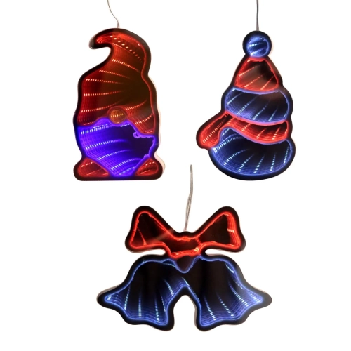Zawieszka Świąteczna LED 3D Lustro 10cm - 3 wzory