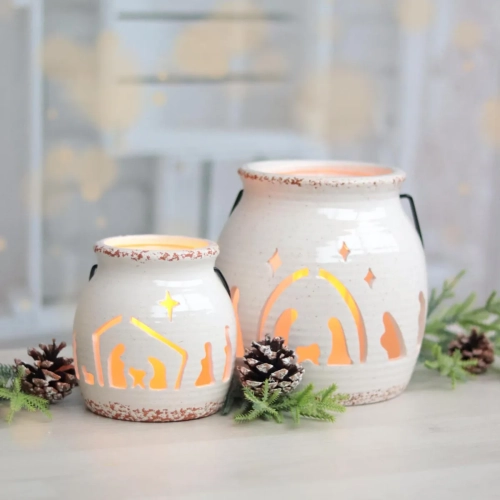 Lampion Ceramiczny Św. Rodzina 17cm