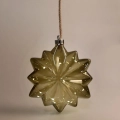 Zawieszka Szklana LED Śnieżynka Zielona 20cm 