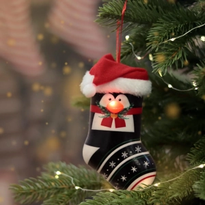 Zawieszka Świąteczna LED Skarpeta 12cm - 3 wzory