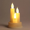 Świeca Dekoracyjna LED Kremowa 3 Płomienie 14cm