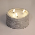 Świeca LED Marmur Okrągła 3 Knoty 15cm - Szary