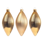 Bombki Choinkowe Szklane Oliwki 13cm - Złoty