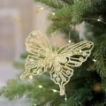 Motyl z Brokatem na Klipsie 11cm kpl. 2szt - Złoty
