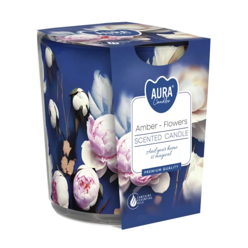 Świeca Zapachowa w Szkle 100g 22h - Bursztyn/Kwiaty