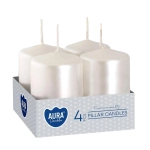 Świeca Adwentowa Słupek 4x6cm kpl. 4szt - Perłowy