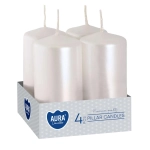 Świeca Adwentowa Słupek 4x8cm kpl. 4szt - Perłowy