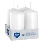 Świeca Adwentowa Słupek 4x8cm kpl. 4szt - Biały