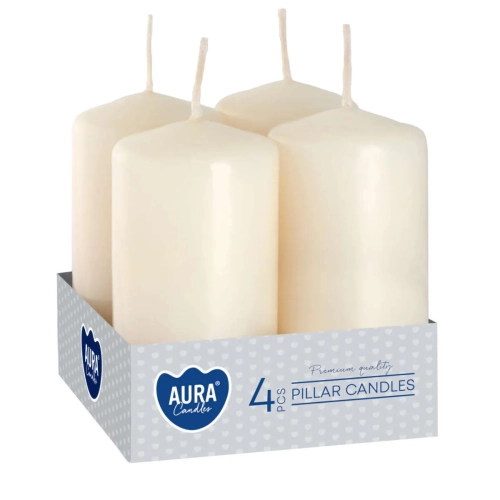 Świeca Adwentowa Słupek 4x8cm kpl. 4szt - Ekri