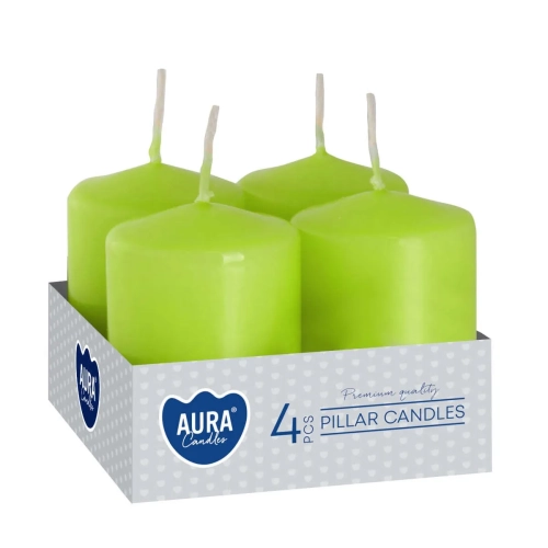 Świeca Adwentowa Słupek 4x6cm kpl. 4szt - Seledynowy