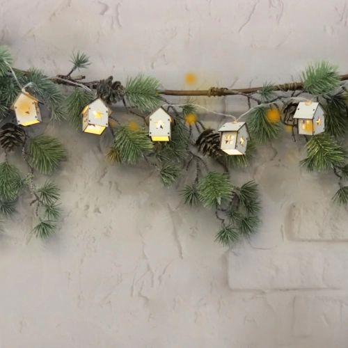 Girlanda LED Domki 3,5cm 10szt -  Ciepły Biały