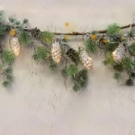 Girlanda LED Szyszki Szklane 8cm 8szt -  Ciepły Biały