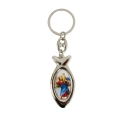 Brelok Metalowy Dwustronny Ryba 4cm - MB Częstochowska/Św. Krzysztof