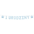 Girlanda Papierowa 1 Urodziny 150cm Niebieska
