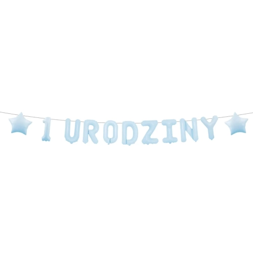 Girlanda Papierowa 1 Urodziny 150cm Niebieska