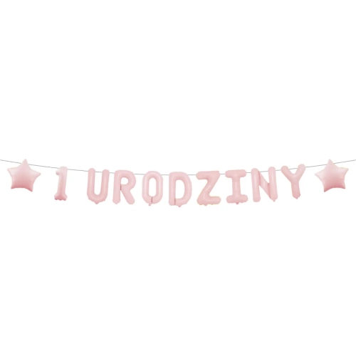 Girlanda Papierowa 1 Urodziny 150cm Różowa
