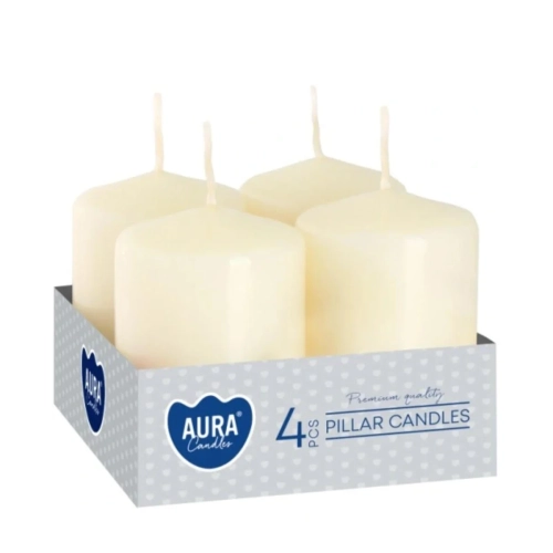 Świeca Adwentowa Słupek 4x6cm kpl. 4szt - Ekri