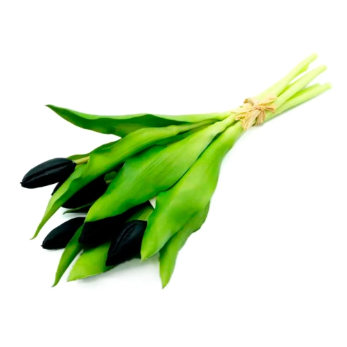 Tulipany Silikonowe Bukiet 29cm kpl. 7szt - Czarny