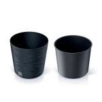 Doniczka Plastikowa Furu Round z Wkładem 25x24cm - Antracyt
