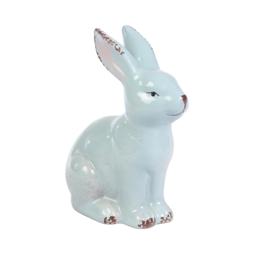 Figurka Zając Ceramiczny Niebieski 16cm 