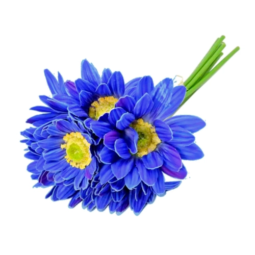 Gerbera Sztuczna 30cm kpl. 7szt - Niebieski