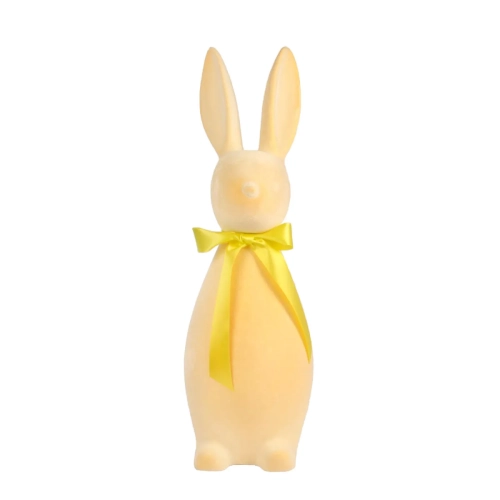 Figurka Zając Wielkanocny Flokowany 70cm - Żółty