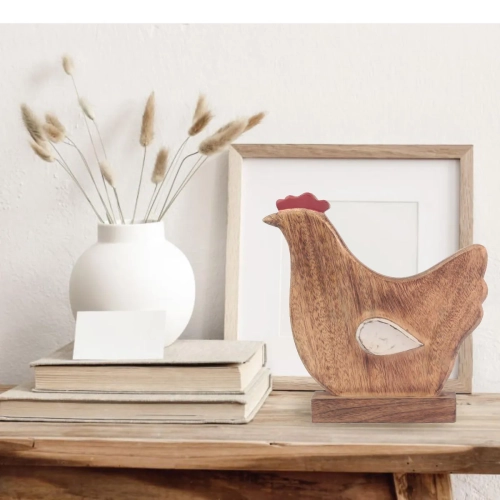 Figurka Kura Drewno Mango 25cm