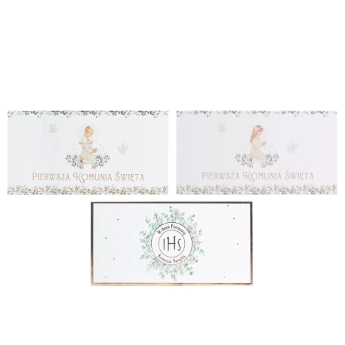 Pudełko na Magnes Pamiątka I Komunii Świętej 9x18cm - 3 wzory