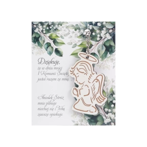 Anioł Drewniany Brelok Podziękowanie 6cm