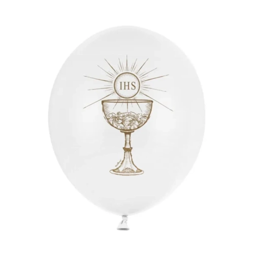 Balony Komunijne Kielich Złoty 30cm kpl. 6szt